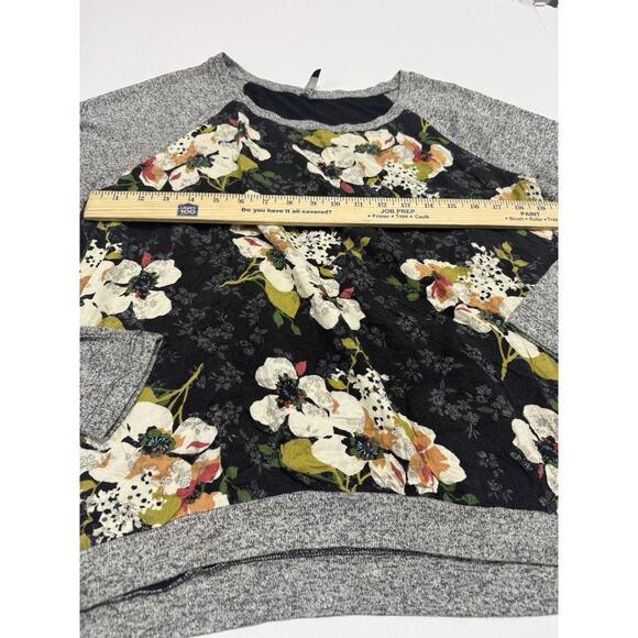 Kut From The Kloth Long Raglan Sleeve Floral Top Blouse Size XXL - Picture 3 of 7